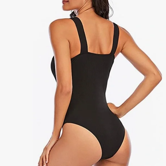 NWOT black one piece swimsuit - Picture 3 of 6